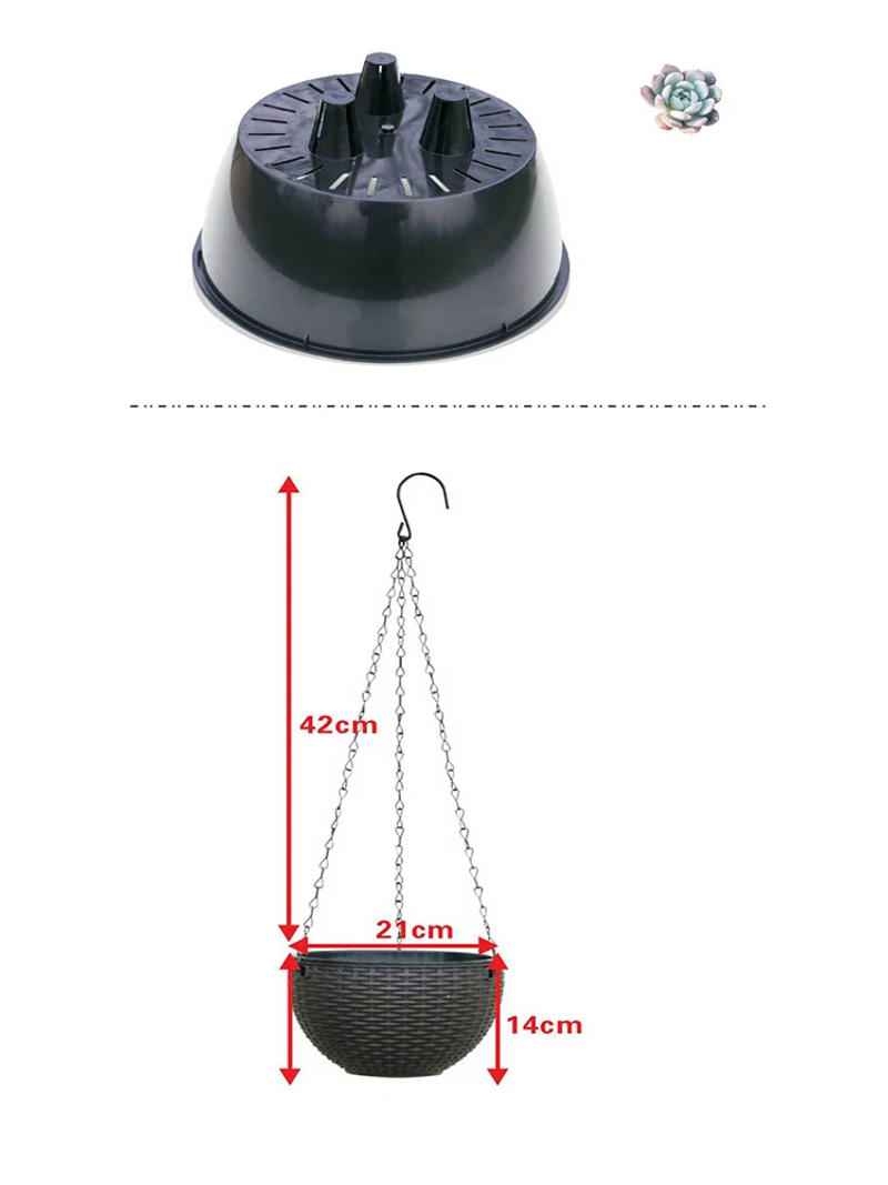 Description Picture 3 of itemFlowerpot Plastic Woven Chlorophytum Comosum Wall Hanging Basket Round Flowerpots for Outdoor Garden Balcony Home Decor Tools