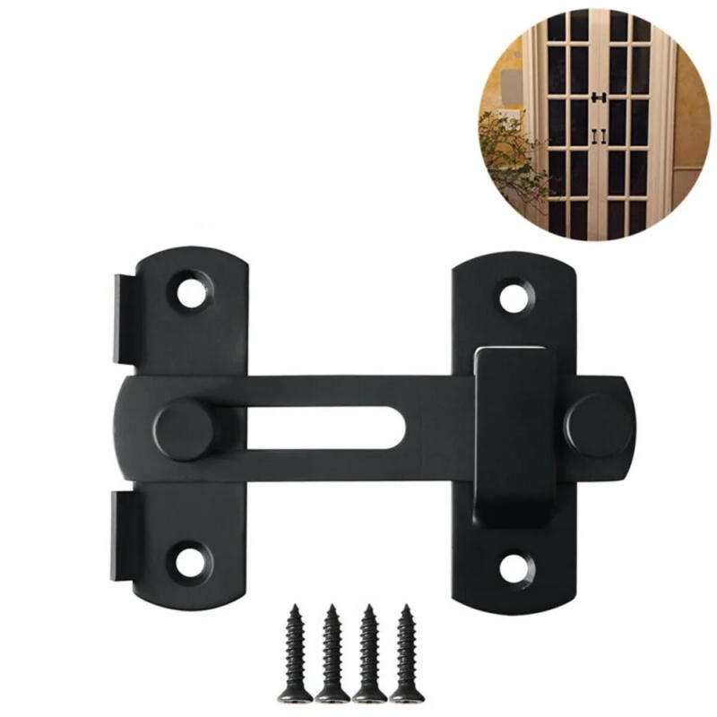 Description Picture 5 of item3-Layers Gate Latch Bolt Door Flip Latch Installation Latch Lock Matte Black Safety Screws Stainless Steel High Quality