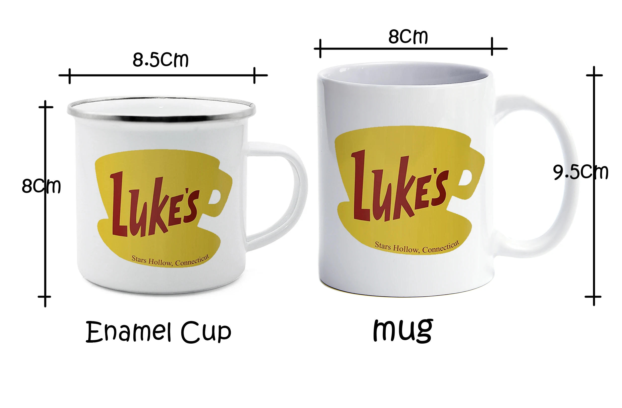 Description Picture 2 of itemLuke's Diner Coffee Mugs Enamel  Cup  Reusable White Eco Friendly  Ceramic Drinkware Cup Tea Milk Beer Mug Funny Unique Gifts