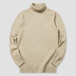Men's Solid color Sweater Turtleneck Pullovers Knit Sweater 2024 Autumn and Winter new Casual Long Sleeve Tops