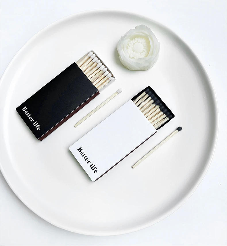 Description Picture 2 of item10pcs/pack Classic Black and White Box Matches for Smoking Cigarette Accessories Long Match Moxibustion Cigar 55mm 15 Sticks