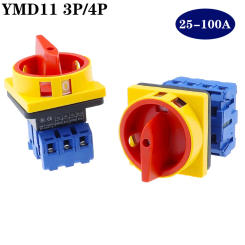 YMD11 3P 690V 25/32/40/63/80/100A Isolator Switch Padlock Disconnect Selector With ON-OFF Panel Power Control Replace LW30