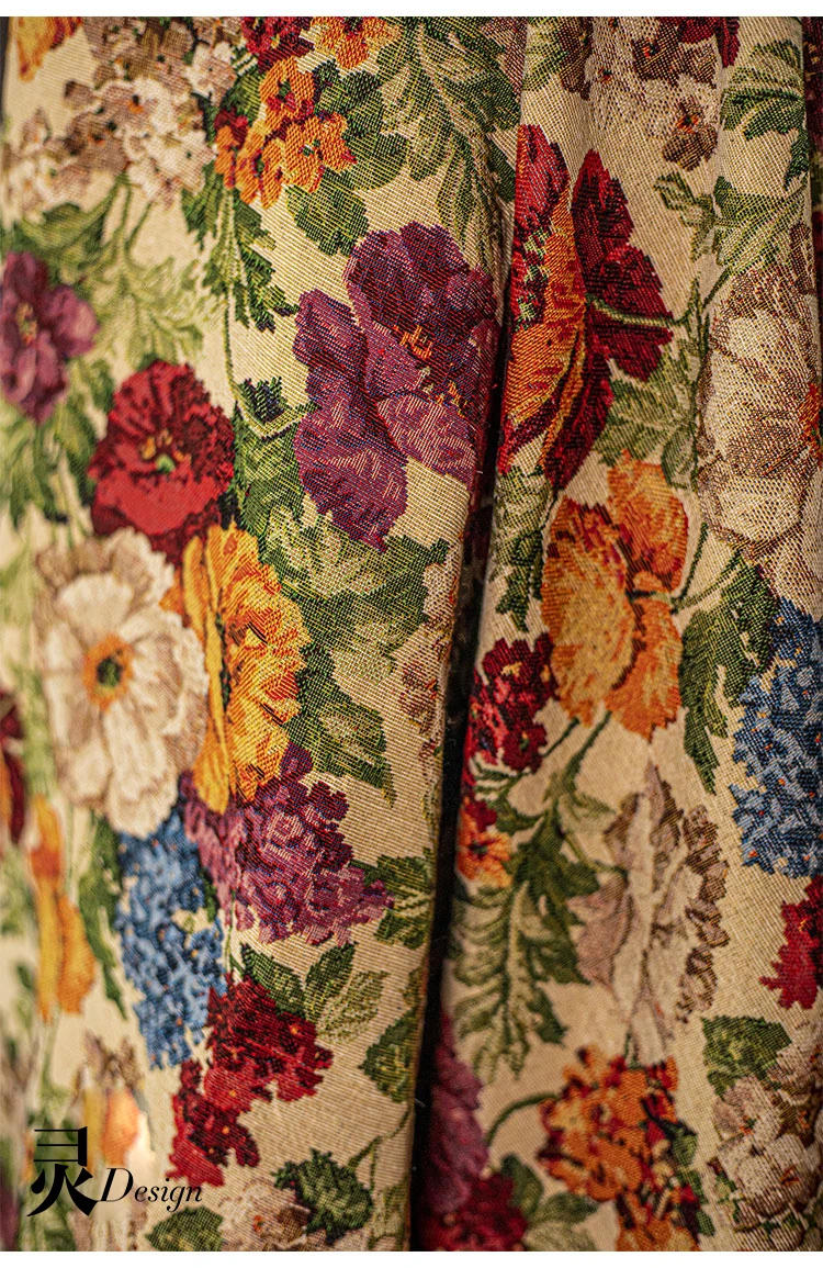 Description Picture 4 of itemOil Painting Style Jacquard Fabric for Clothing Dress Bag Background Decoration Tablecloth Designer Diy Sewing Material Cloth