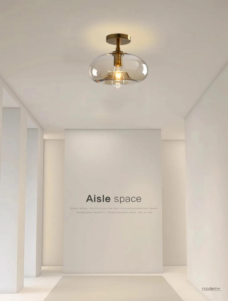 Description Picture 2 of itemModern LED Glass Ceiling light Minimalist Cloakroom Balcony Bedroom Dining Room Lighting Hallway Lamp Indoor lighting