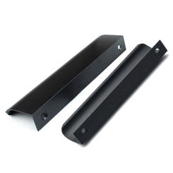 Black Kitchen Cabinet Door Handles Aluminum Alloy Handles Cupboard Drawer Concealed Finger Edge Pull Furniture Handle Hardware
