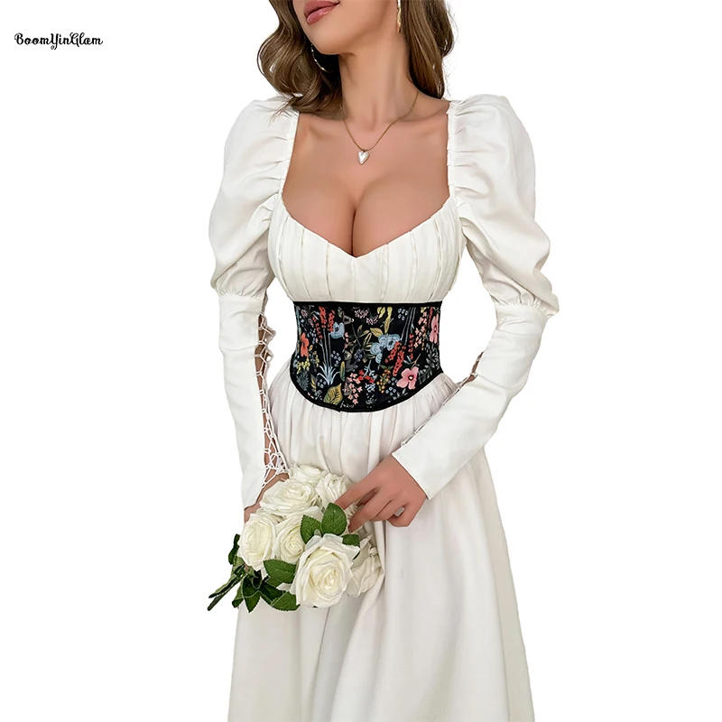 Description Picture 2 of itemPlus Size S-6xl Firmly Tummy Control Cupless Bustier 15.5CM Satin Underbust Corset Women Corselet With 3 Buckles