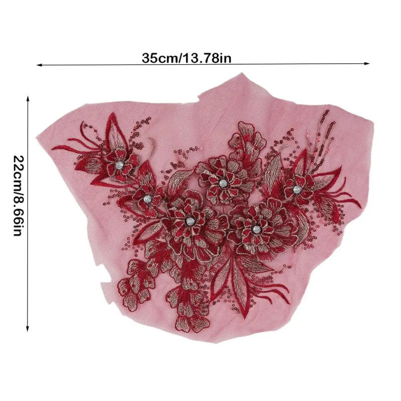 Description Picture 3 of itemFashion Elegant Sequin Embroidery Sequined Embroidery Patches DIY Lace Appliques Sequins Patches Dresses