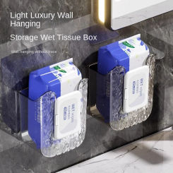 1pcs Household  Tissue Box Light Luxury Wall-mounted Face Towel Wet Tissue Storage Box Bathroom Wall-mounted Tissue Box