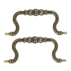Set Pull Handles With Screws Zinc Alloy 2pcs Replacement Retro Tracery Arch ​Antique Bronze Cabinet Decoration