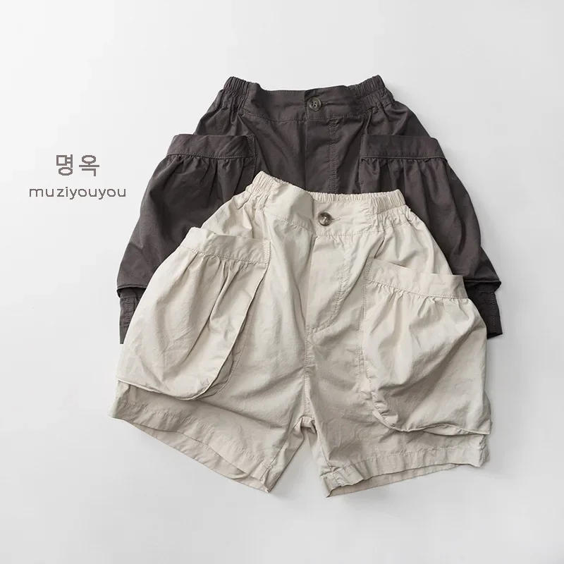 Description Picture 5 of itemChildren's Workwear Shorts 2025 New Style for Boys and Girls Thin Cotton Five Inch Shorts Versatile Trendy Clothing Wholesale