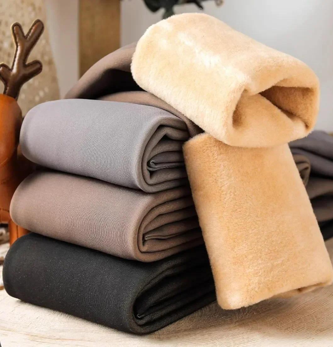 Description Picture 2 of itemWinter Warm Pantyhose Women Lamb Cashmere Leggings High Waist Butt Lift Elastic Plush Up Tights Sexy Translucent Wool Sock Pants