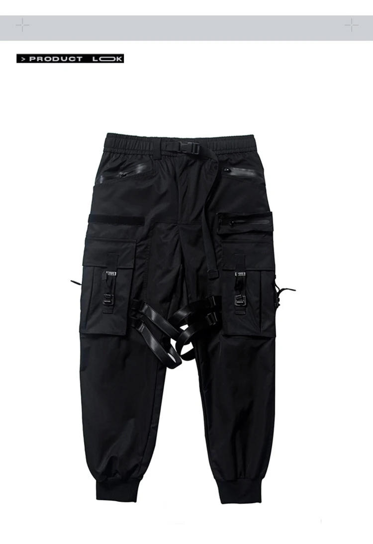 Description Picture 6 of itemAOGZ Ribbons Multi Pockets Casual Cargo Pants Joggers Pants Techwear Pants Men Women Leggings Tactical Pants Japanese Streetwear