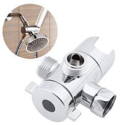 Multifunctional 3 Way Bathroom Shower Arm Mounted Shower Head Holder Adjustable Screwed Bracket Hose Adapter Three Ways Diverter