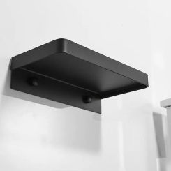 Single Black Toilet Paper Holder Perforation-free Paper Towel Holder, Mobile Phone Holder, Multi-functional Storage Holder