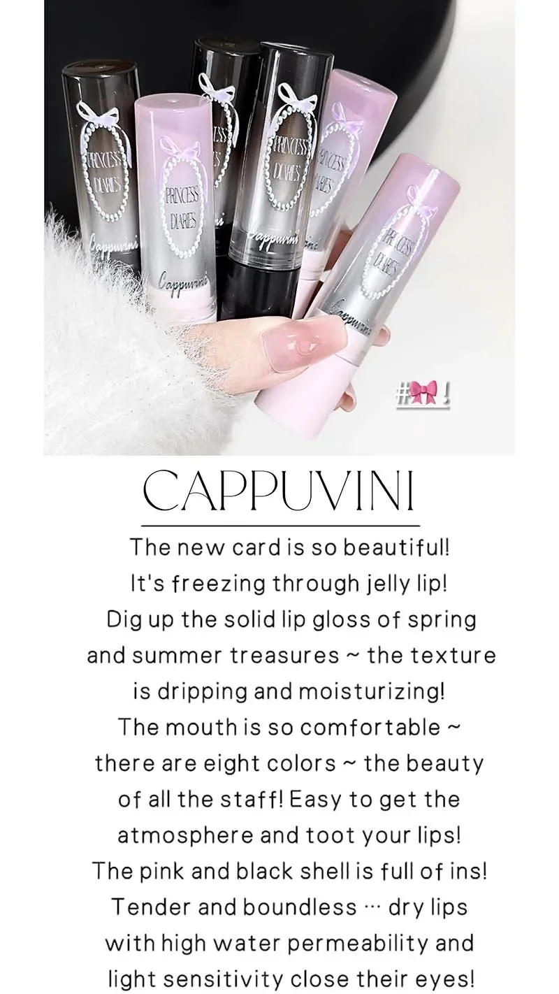 Description Picture 5 of itemPink Crystal Mirror Glass Solid Lip Gloss Round Tube Water Light Lipstick Clear Jelly Lip Glaze Nude Brown Moisturizing Lip Tint