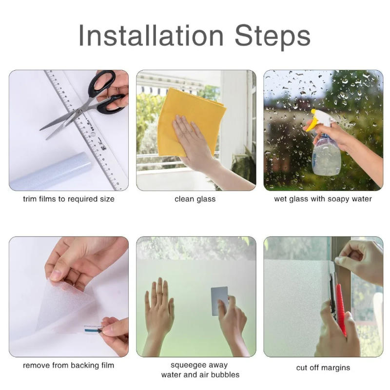 Description Picture 2 of itemStatic Cling Window Film Privacy Heat Control Anti UV Blocking Window Stickers Foggy Bamboo Leave Decorative Frosted Window Film