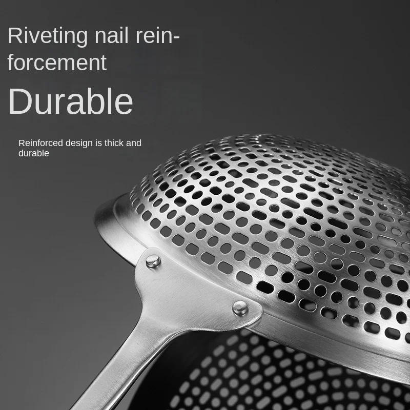Description Picture 3 of item1pc 304 Stainless Steel Large Colander Kitchen Cooking Skimmer Ladle Pasta Food Strainer Spoon Kitchen Tools