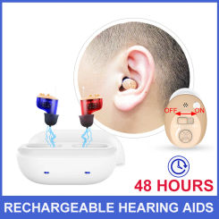 Hearing Aids Rechargeable Hearing Aid CIC Sound Amplifier High Power Ear Device For Elderly Deafness Wireless Audífonos