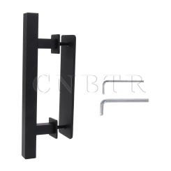 CNBTR Black 12 Inch Sliding Barn Door Gate Square Handle Set with Hex Wrench & Screw