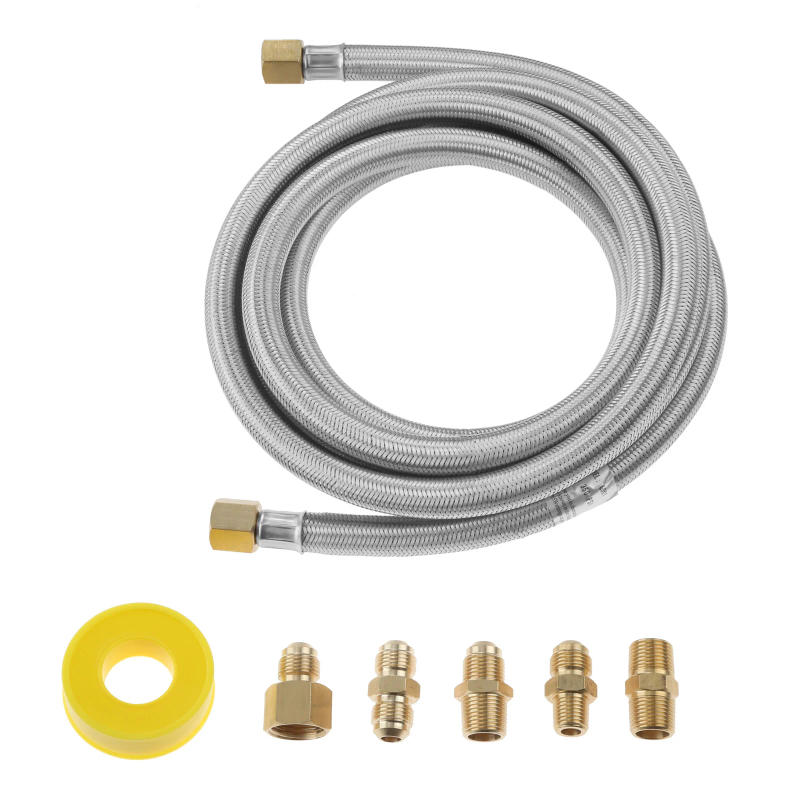 Description Picture 4 of item6pcs/1kit 10 Feet High Pressure Braided Propane Hose Conversion Coupling 1/4" Male NPT 3/8" Male Flare 3/8" Flare to 1/2" Female