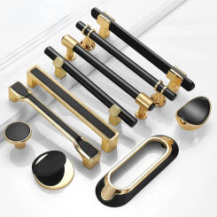 Modern Simple Gold Black Cabinet Door Drawer Handles Wardrobe Knobs Kitchen Cabinet Pulls Cupboard Handles Furniture Hardware