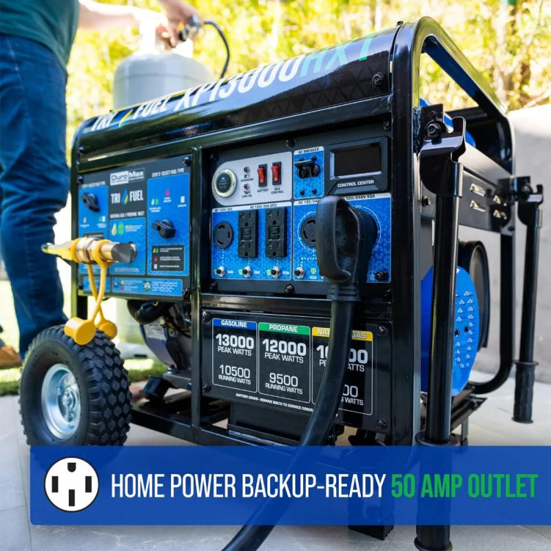 Description Picture 6 of itemGas Propane Natural Gas Portable Generator with CO Alert Black/Blue Run generator on gasoline propane or natural gas