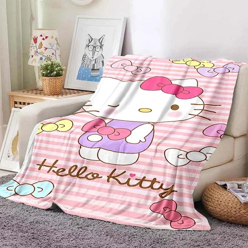 Description Picture 5 of itemSanrio Hello Kitty Custom Blanket Fluffy Throw Children Adults Warm Soft Quilt Sofa Plush Bedspread Throw Blanket for Sofa Bed