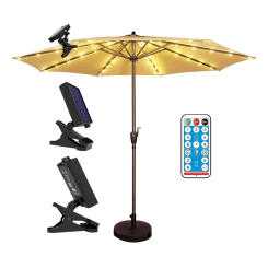 Patio Umbrella Lights Solar Powered Waterproof Umbrella Lights Outdoor Patio With Remote Control 8 Modes Warm