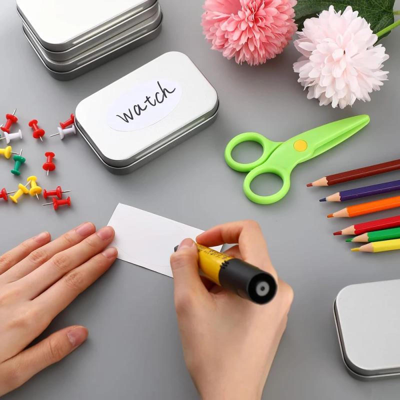 Description Picture 5 of itemSilver Metal Rectangular Empty Hinged Tins Box Containers Basic Necessities Tins Mini Portable Box Small Storage Kit Gift Card