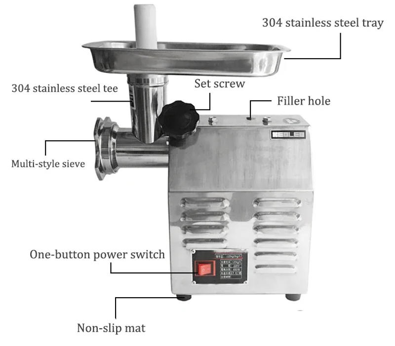 Description Picture 6 of itemElectric Appliance Food Processor Stuffing Machine Meat Mincer Commercial Chicken Slicer Kitchen Chopper Meat Grinder
