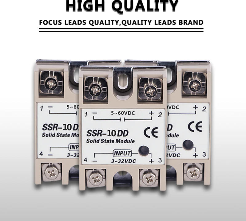 Description Picture 3 of itemRele 12V Relay Solid State SSR Module 5V 24Vdc Voltage 24V Relè Switch Relé 12 V 3V Reley Contactor Heatsink 40 DD 10A 40A DC