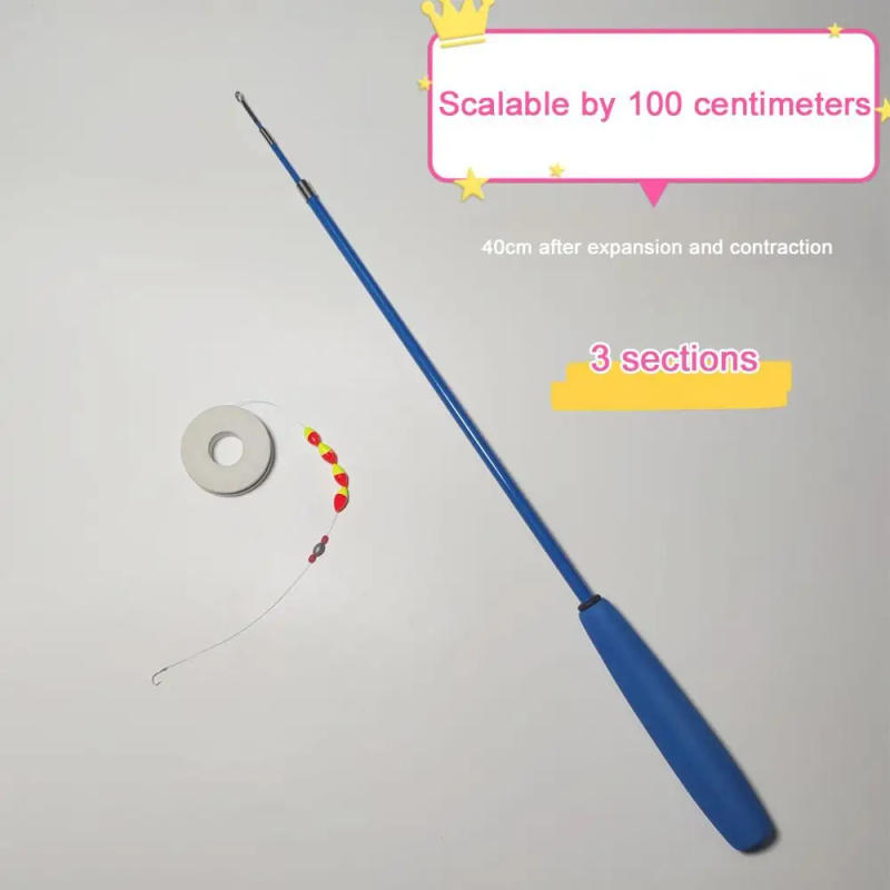 Description Picture 5 of itemTelescopic Fishing Rod Glass Fibre Fishing Pole Casting Rod Fishing Rod Reel Lure Set Hooks Feeder Rod Combo Travel Fishing Gear