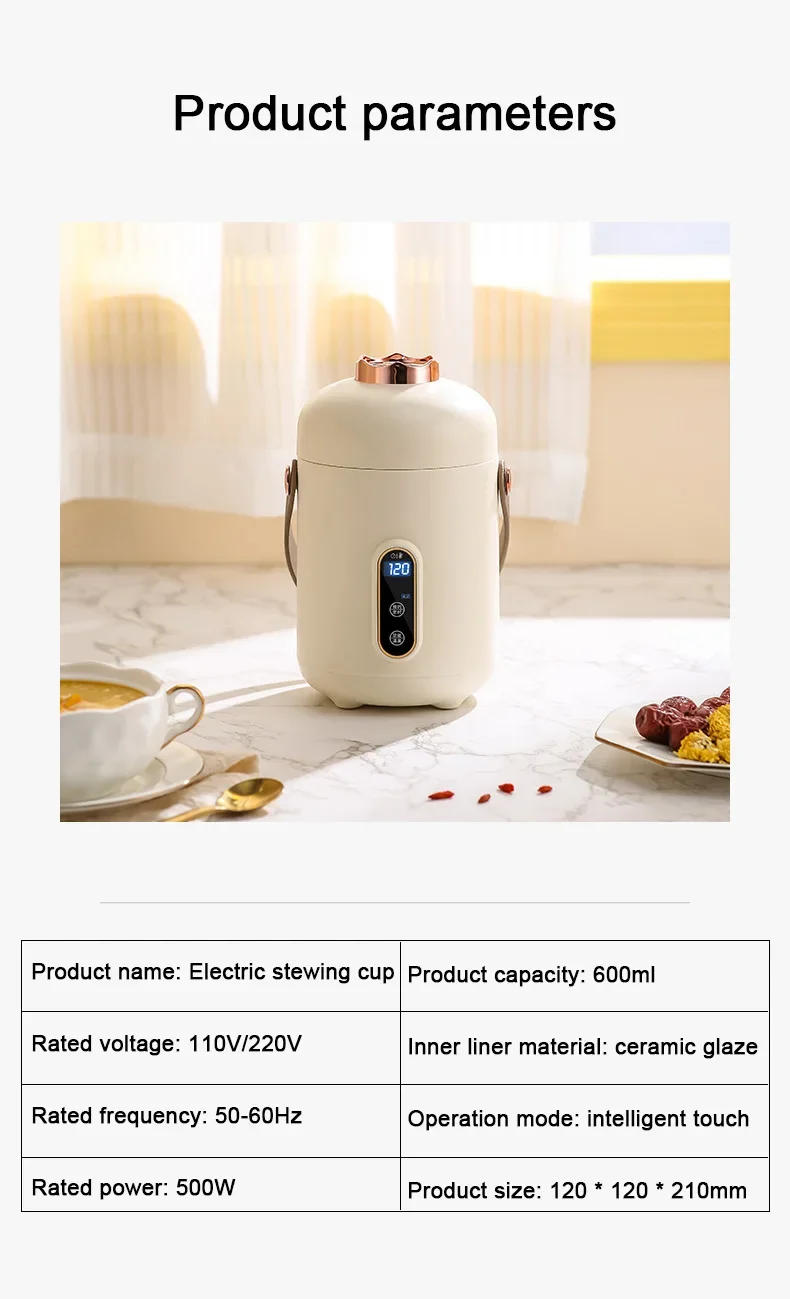 Description Picture 2 of item110V Electric Kettle Health Tea Water Boiler Stew Hot Pot Soup Porridge Slow Cooker Rice Cooking Heating Lunch Box Food Warmer