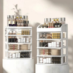 Drawer Organizer Large Capacity Cosmetics Drawer Transparent Makeup Lipstick Storage Box Plastic Multi-layer Desktop Storage Box