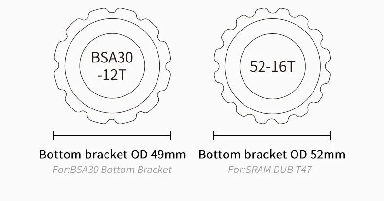 Description Picture 6 of itemBottom Bracket Wrench MTB Tools Bicycle Repair Tools For SRAM DUB BSA30 T47 For Shimano XTR BB93 MT800 BBR60 BB9000