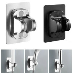 Shower Head Holder Brackets Black Suction Cup Wall Mount Adjustable Support For Bathroom Accessories Without Drill Stand Bath