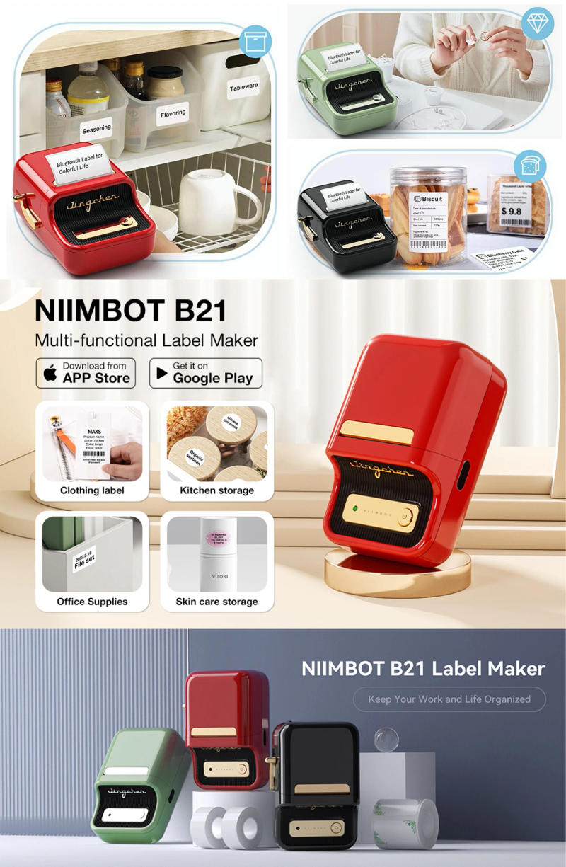 Description Picture 5 of itemNiimbot B21 Wireless Thermal Label Printer Mini Portable Barcode Label Maker Moble Phone Price Tag Sticker Machine 20mm - 50mm