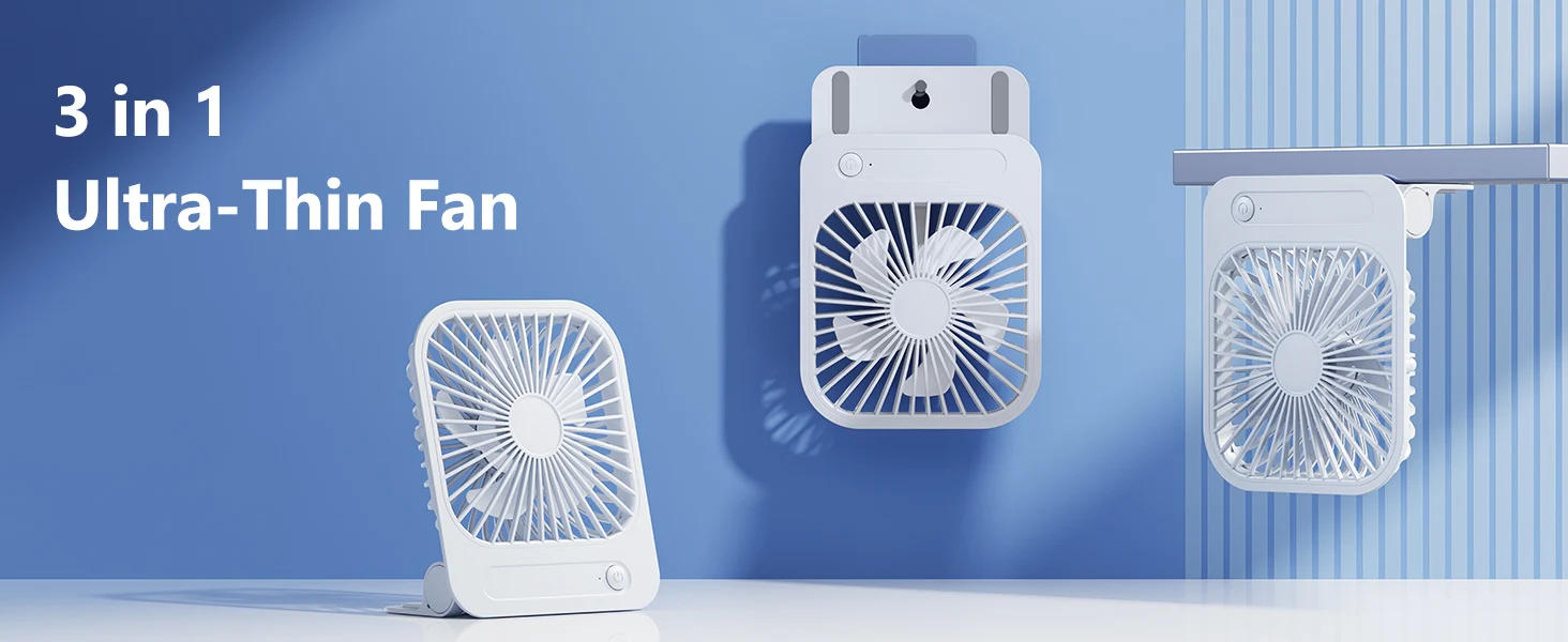 Description Picture 2 of itemEary Magnetic Fans Ultra-thin USB Rechargeable Fan 180° Adjustable 4 Speed Wind Silent Air Cooling Fan Fit For Kitchen Gym Home