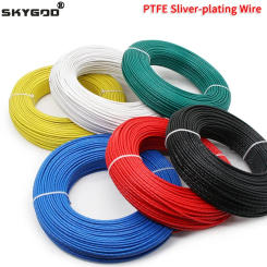 5/10m PTFE Sliver Plated Wire 30AWG - 10AWG High Purity OFC Electronic Line Copper Headphone Signal HiFi Audio Speaker Cable DIY