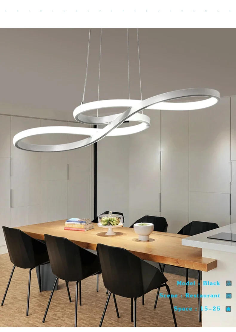 Description Picture 6 of itemModern Kitchen Island Pendant Lights Bar Table Dining Room Decor Hanging Lights Remote Dimming Kitchen Led Cord Pendant Lamp