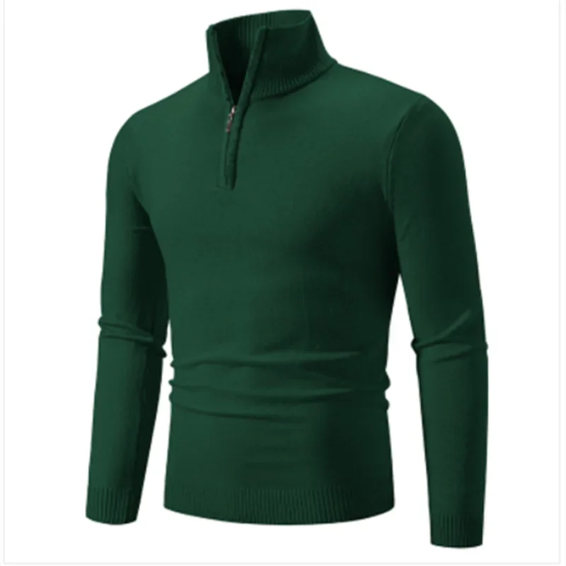 Description Picture 6 of itemAutumn Men's Thicker Half Zipper Sweaters Pullover for Male Hoody Man Sweatshir Spring Solid Color Turtleneck Swewatshirts