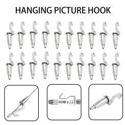 10 PCS Adjustable Picture Hangers, Art Display Gallery Frame Wire Rope Rail Hooks, 30 Kg Max Load Capacity, for 1-2MM Cable