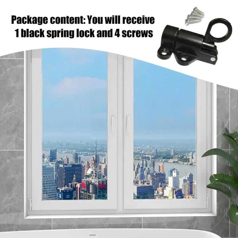 Description Picture 4 of itemAutomatic Latch Aluminum Spring Door Latch Lock Security Pull Ring Spring Bounce Door Bolt Automatic Latch Lock with Screws