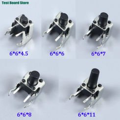 20/50/100PCS PCB Momentary Tactile Tact Push Button Switch Right Angle With stent 6*6*4.5/6/7/8/11mm 6x6x4.5/6/7/8/11mm