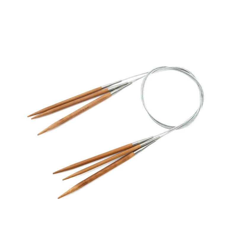 Description Picture 6 of item3.0-12mm Bamboo Circular Knitting Needles Stainless Steel Tube Crochet Hook DIY Crafts Sweater Scarf Garment Sewing Tools Supply