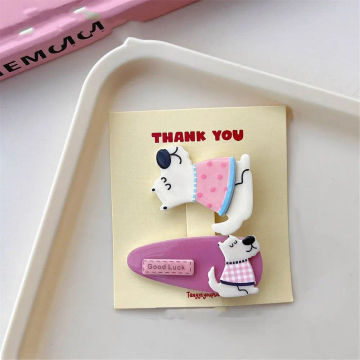 Kawaii Cartoon Mini Hair Clip Candy Color Animal Bear BB Clip Korean Style Duckbill Clip Cute Barrettes Set Hair Styling Tool