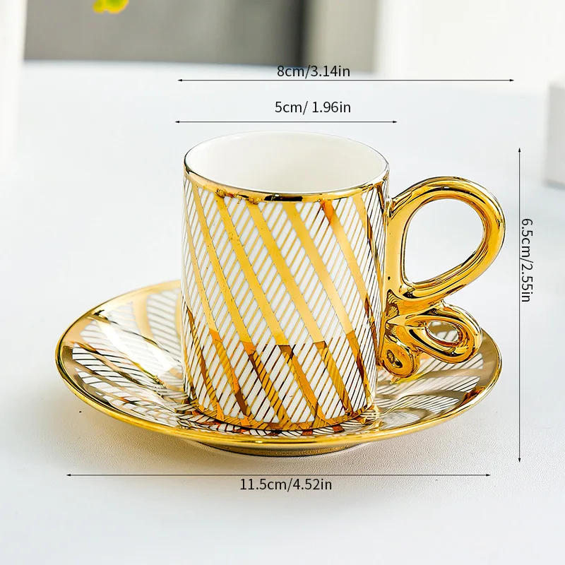 Description Picture 2 of itemCoffee Cup Set Ceramic Coffee Cup Saucer Set European Luxury Home Afternoon Tea Cup