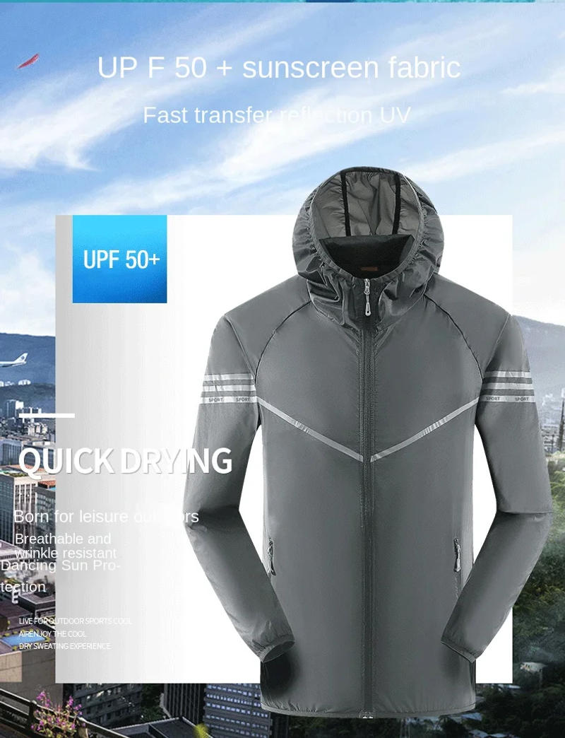 Description Picture 6 of itemSun Protection Clothing Men's Summer Light and Cool Mountaineering Beach Uv Protection Sports Outdoor Casual Men's Clothing