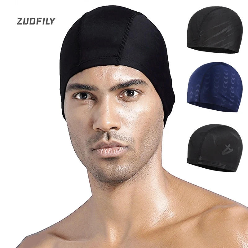 Description Picture 4 of itemBig Size Swim Cap Men Women Waterproof Elastic Swim Caps Soft Comfortable Nylon Swimming Training Fast Drying Hat for Beach Pool