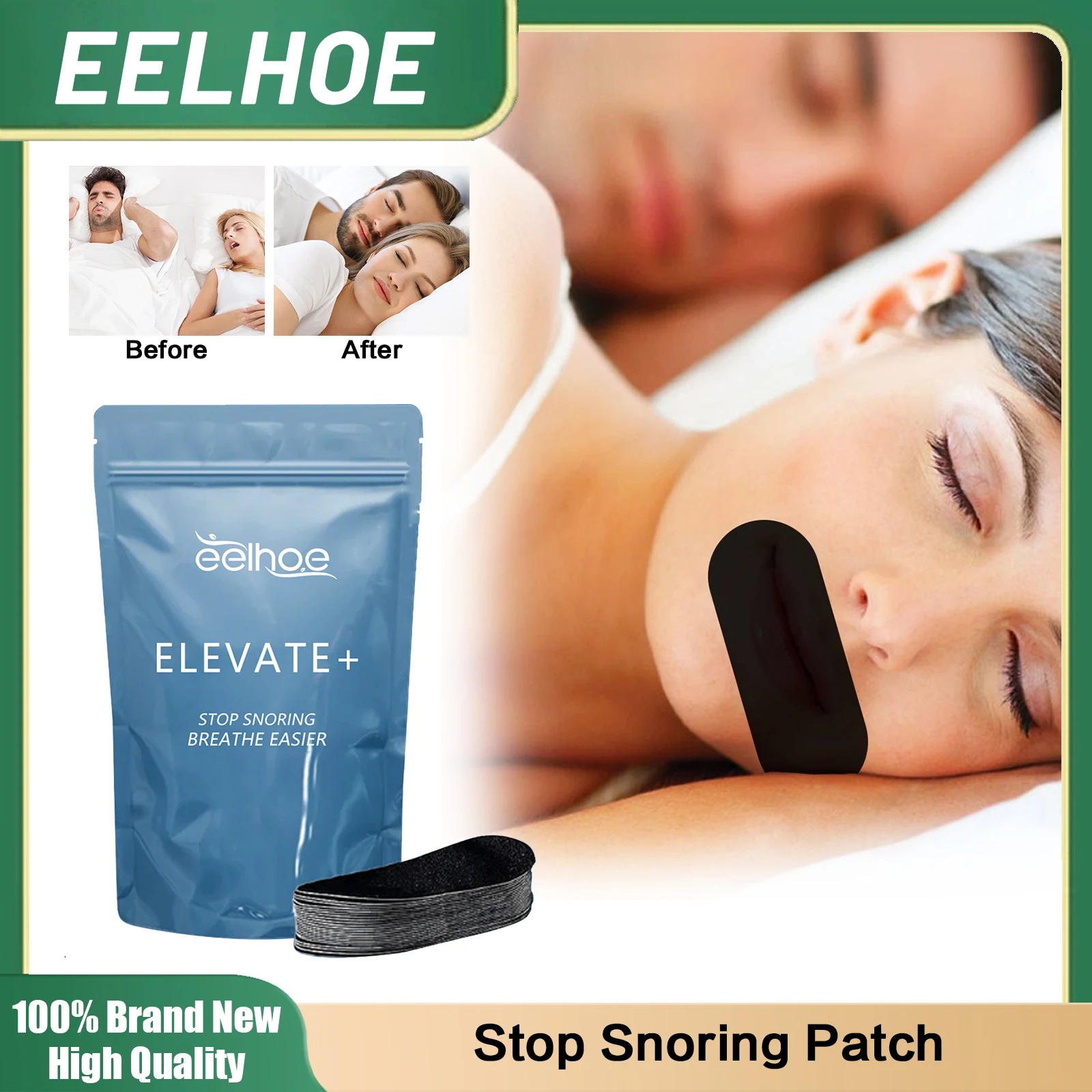 Description Picture 4 of itemStop Snoring Patch Nose Breathing Correction Improve Sleeping Promoting Better Breath Portable Night Sleep Mouth Orthosis Tape
